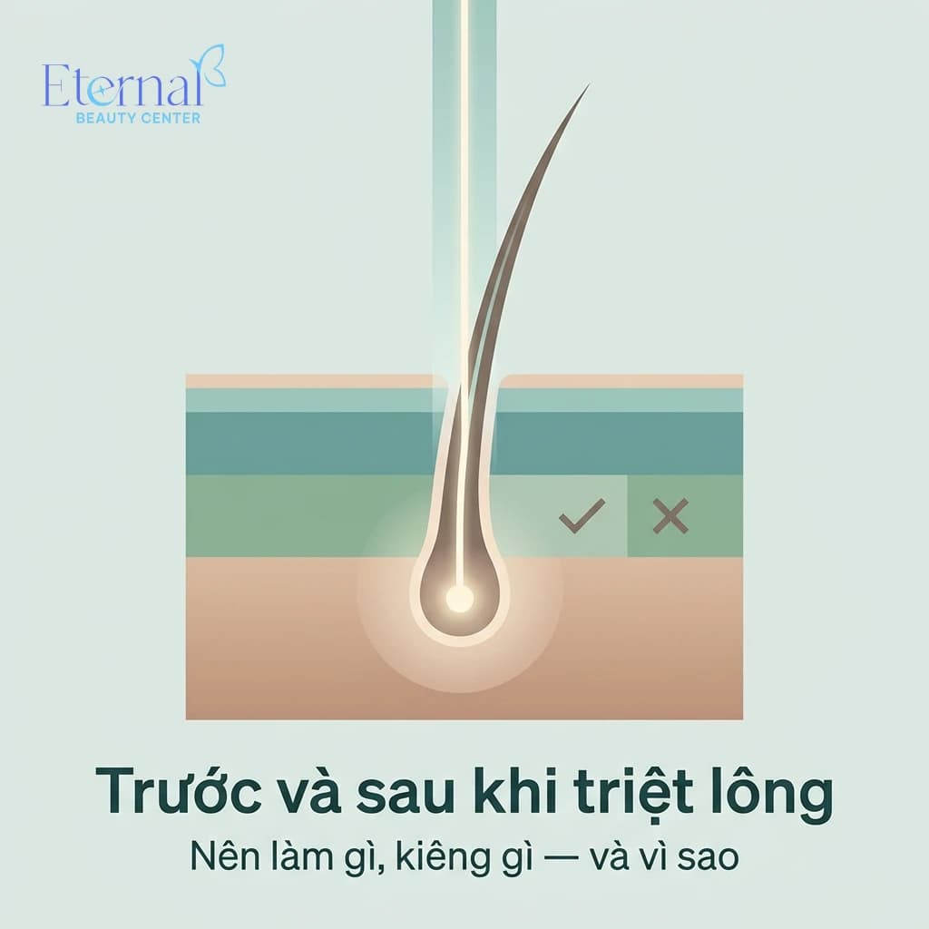 Trước và sau khi triệt lông nên làm gì, kiêng gì? Hướng dẫn chuyên sâu theo từng mốc thời gian
